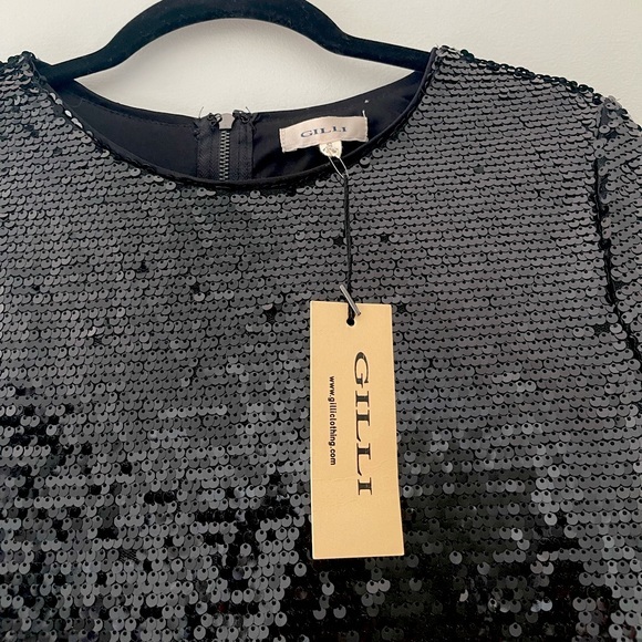 NWT | Gilli Black Sequin NYE Shift Dress | Size Small - Picture 2 of 7